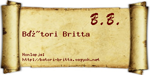Bátori Britta névjegykártya